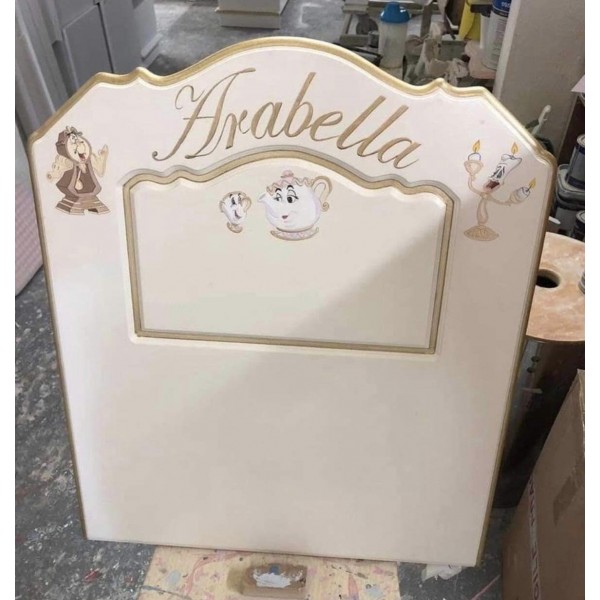 Single Bed headboard Including Mrs Potts Artwork & Name